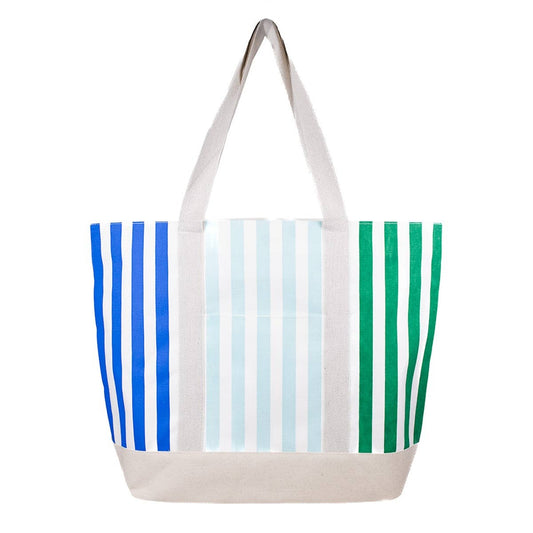 Megan Tote   White/Blue/Emerald   22.5x16.5x6