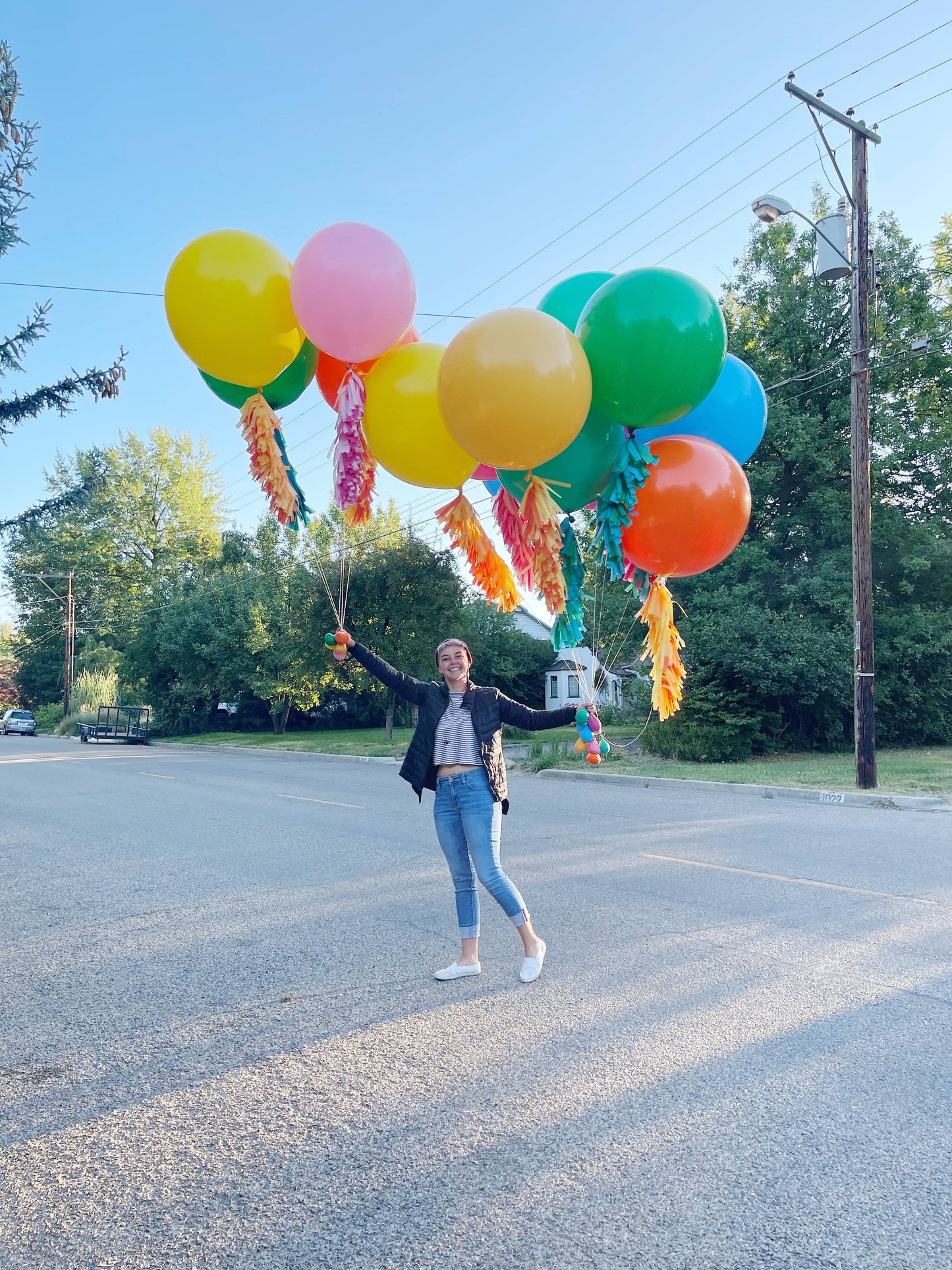 Fringed Tissue Balloon Tassel (Multicolored)