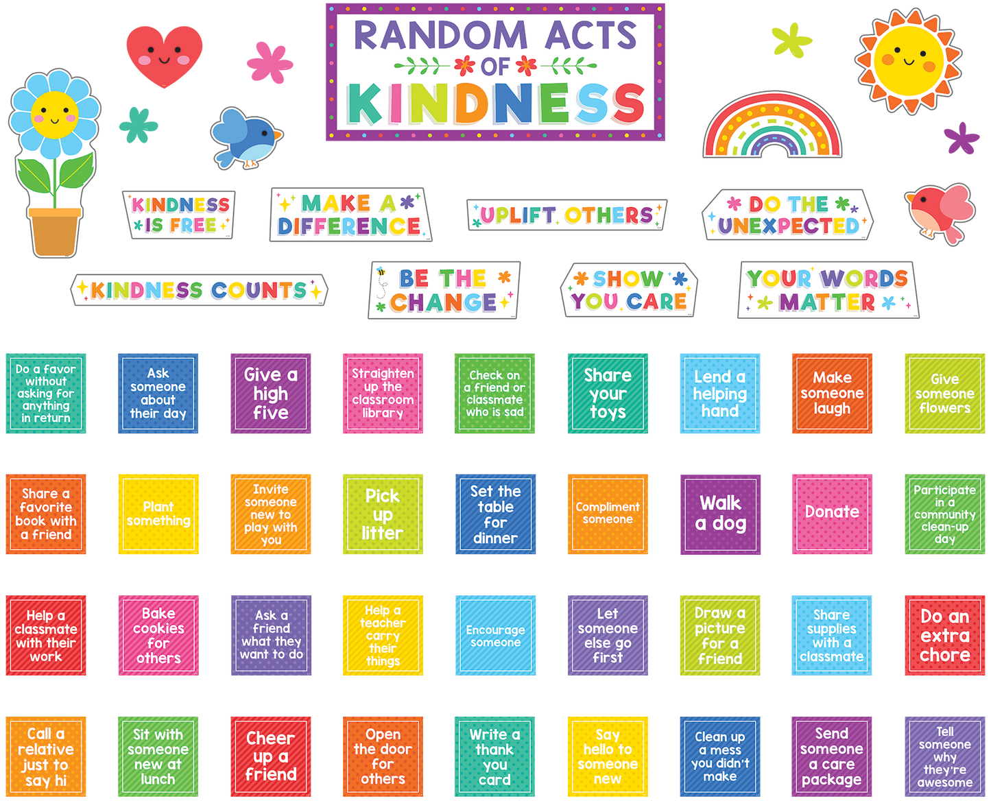 Colorful Random Acts of Kindness Bulletin Board