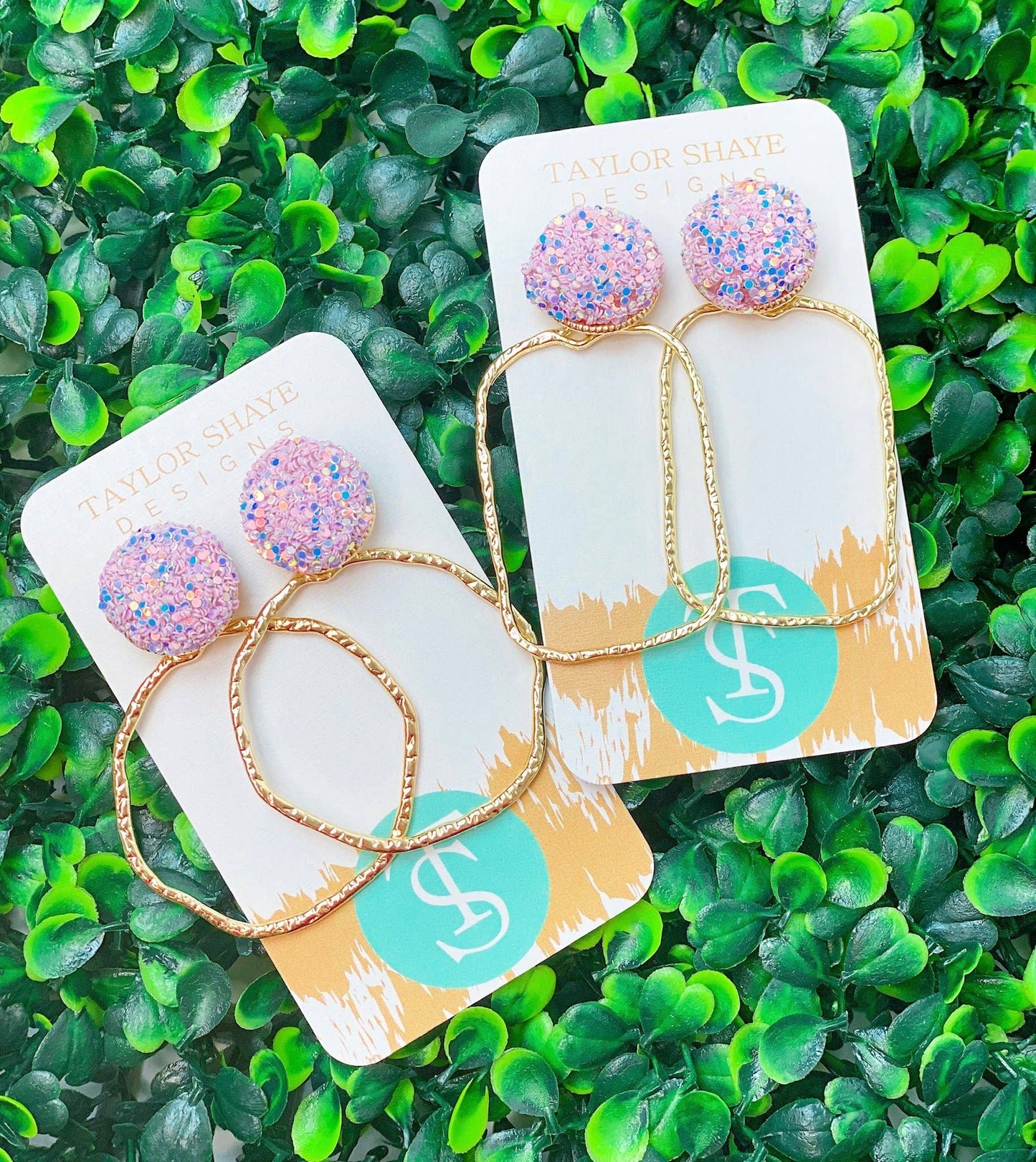 Glitter Top Hoops
