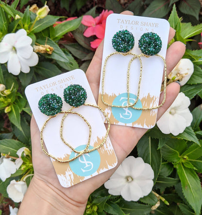 Glitter Top Hoops