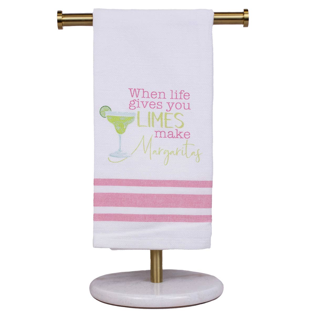 Make Margaritas Hand Towel   White/Pink/Green   20x28