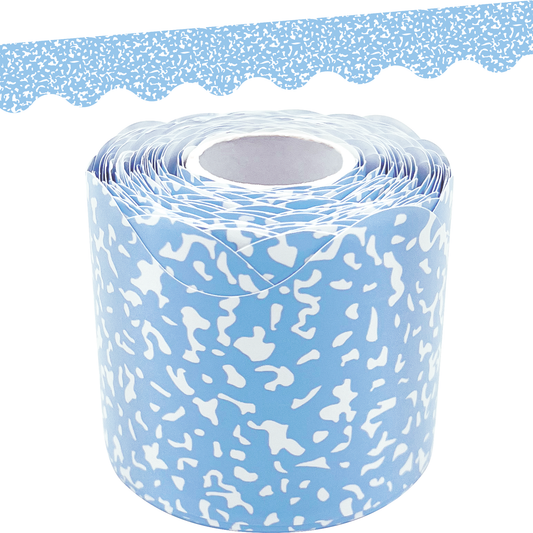 Composition Blue Scalloped Rolled Border Trim