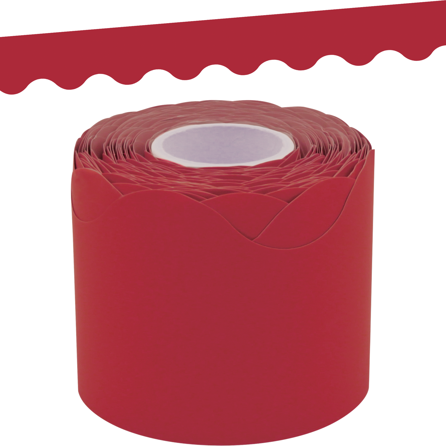 Cranberry Red Scalloped Rolled Border Trim