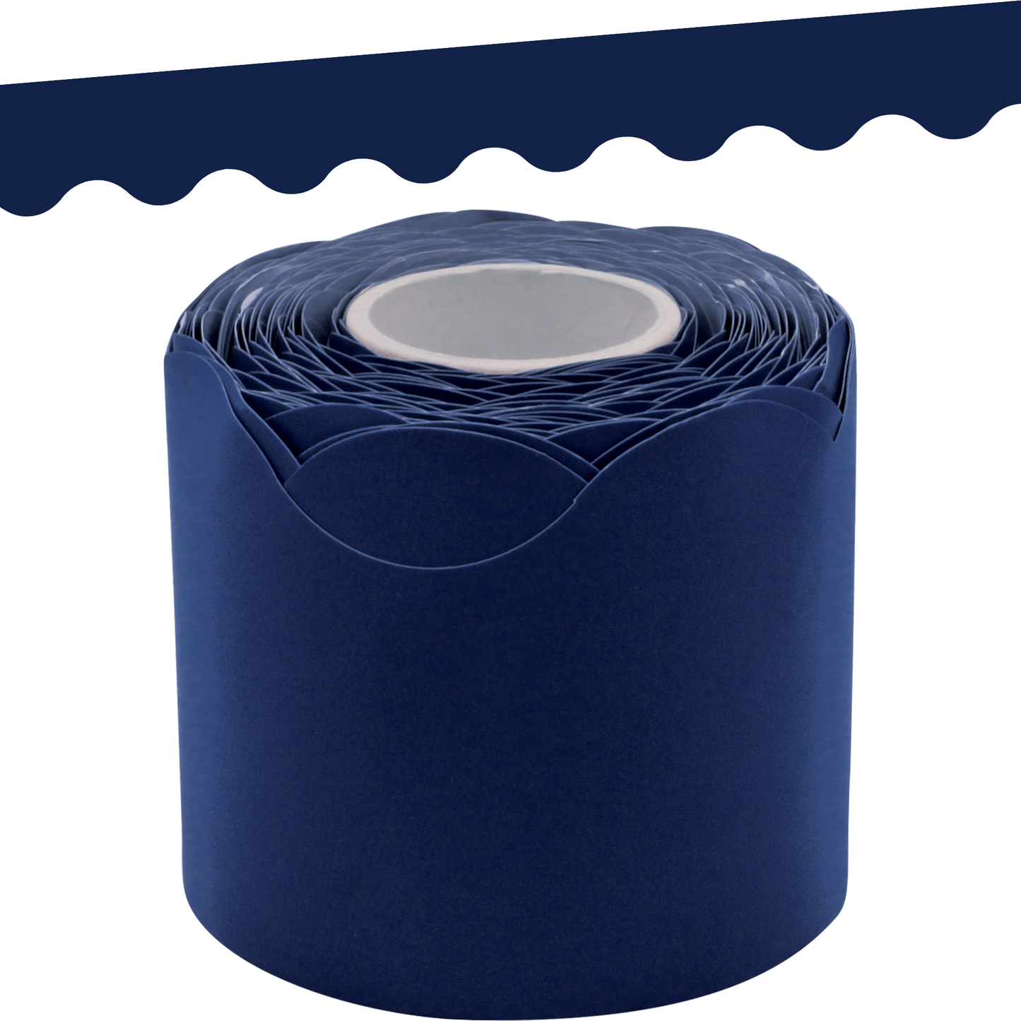 Navy Blue Scalloped Rolled Border Trim