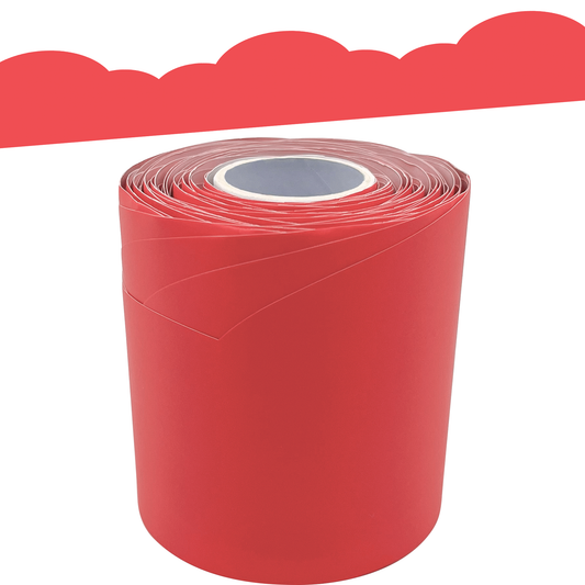 Melon Red Fancy Scallops Rolled Border Trim