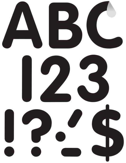 Black 4" Classic Self-Adhesive Letters Uppercase