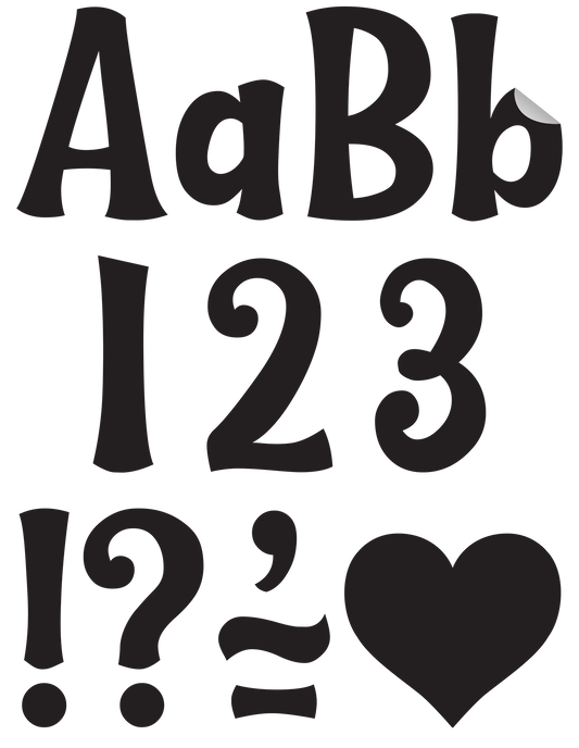 Black 4" Wild Whimsy Self-Adhesive Letters Combo Pack