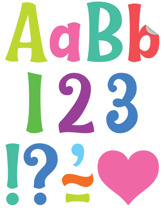 Colorful 4" Wild Whimsy Self-Adhesive Letters Combo Pack