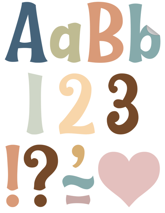Calming Colors 4" Wild Whimsy Self-Adhesive Letters Combo Pack