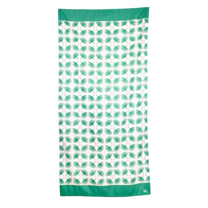 Boca Raton Beach Towel   Emerald/White   34x70