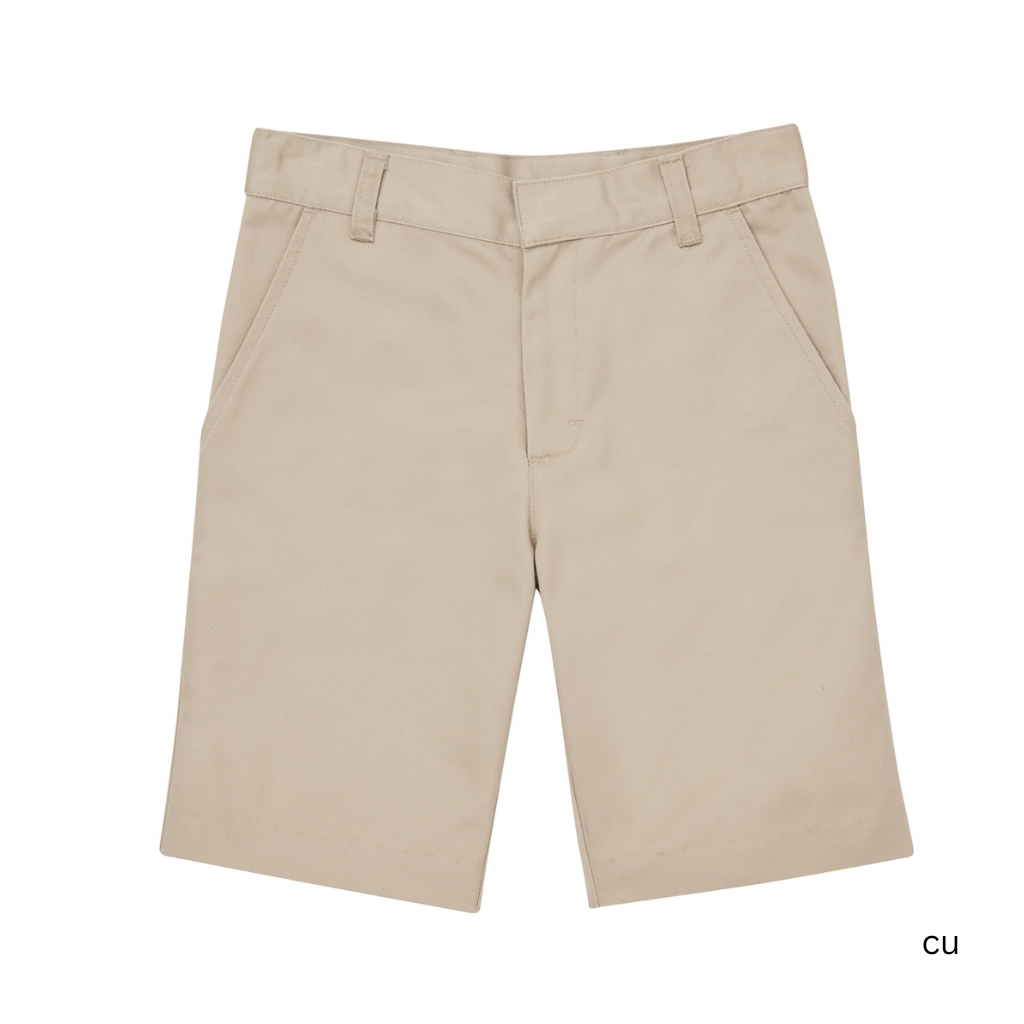 Flat Front Khaki Shorts - Khaki