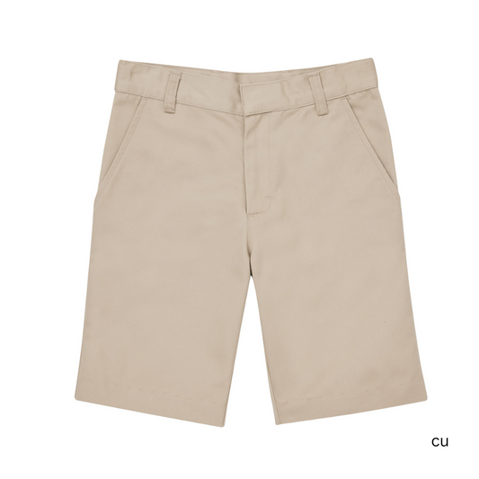 Flat Front Khaki Shorts - Khaki