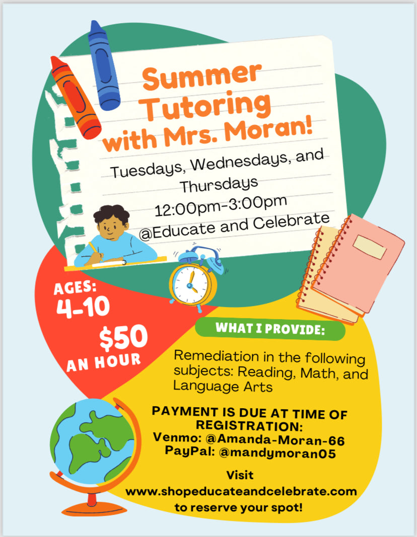 Summer Tutoring with Mrs. Moran