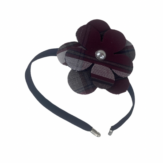 Sunflower Bow On Headband - Plaid 54