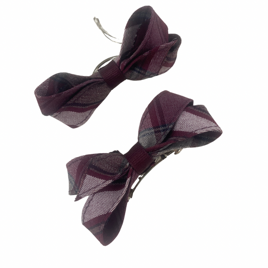 Plaid Boutique Pigtail Bows On Barrette-54