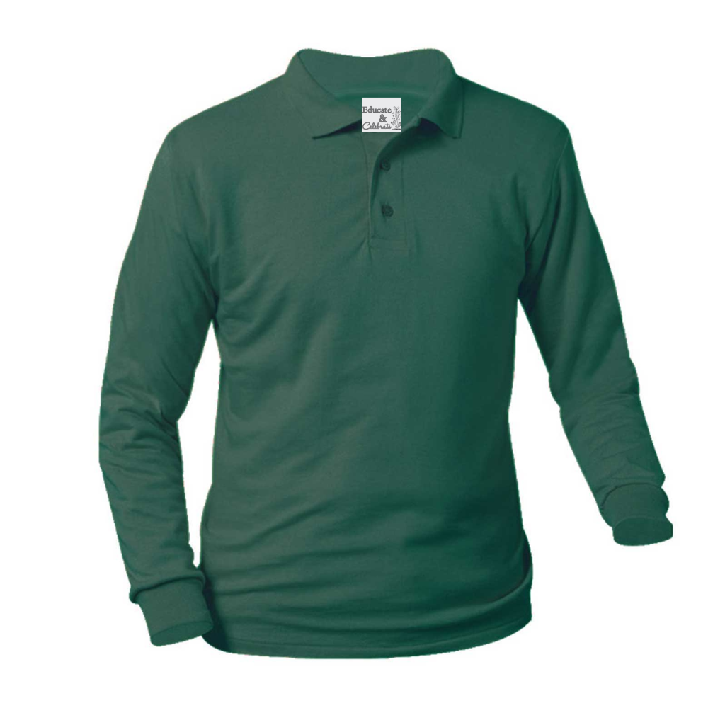 Nativity Green Knit Long-Sleeve Polo (Unisex)