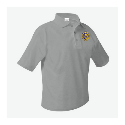 NEW Fatima Grey Pique Knit Short-Sleeve Polo