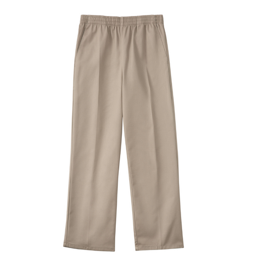 Pull-On Elastic Waist Pants - Khaki