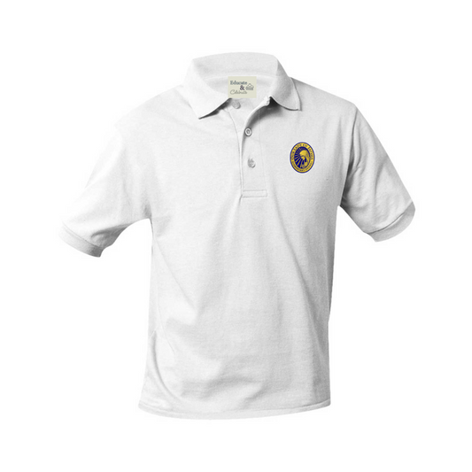 Fatima White Knit Polo Short-Sleeve Shirt (Unisex)