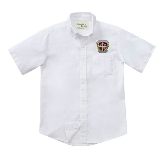 Sacred Heart Oxford Short Sleeve Shirt (Boys & Mens) ELD EMB
