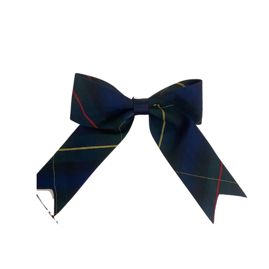 Jumbo Plaid Bow With Tails-Plaid 55-French Clip
