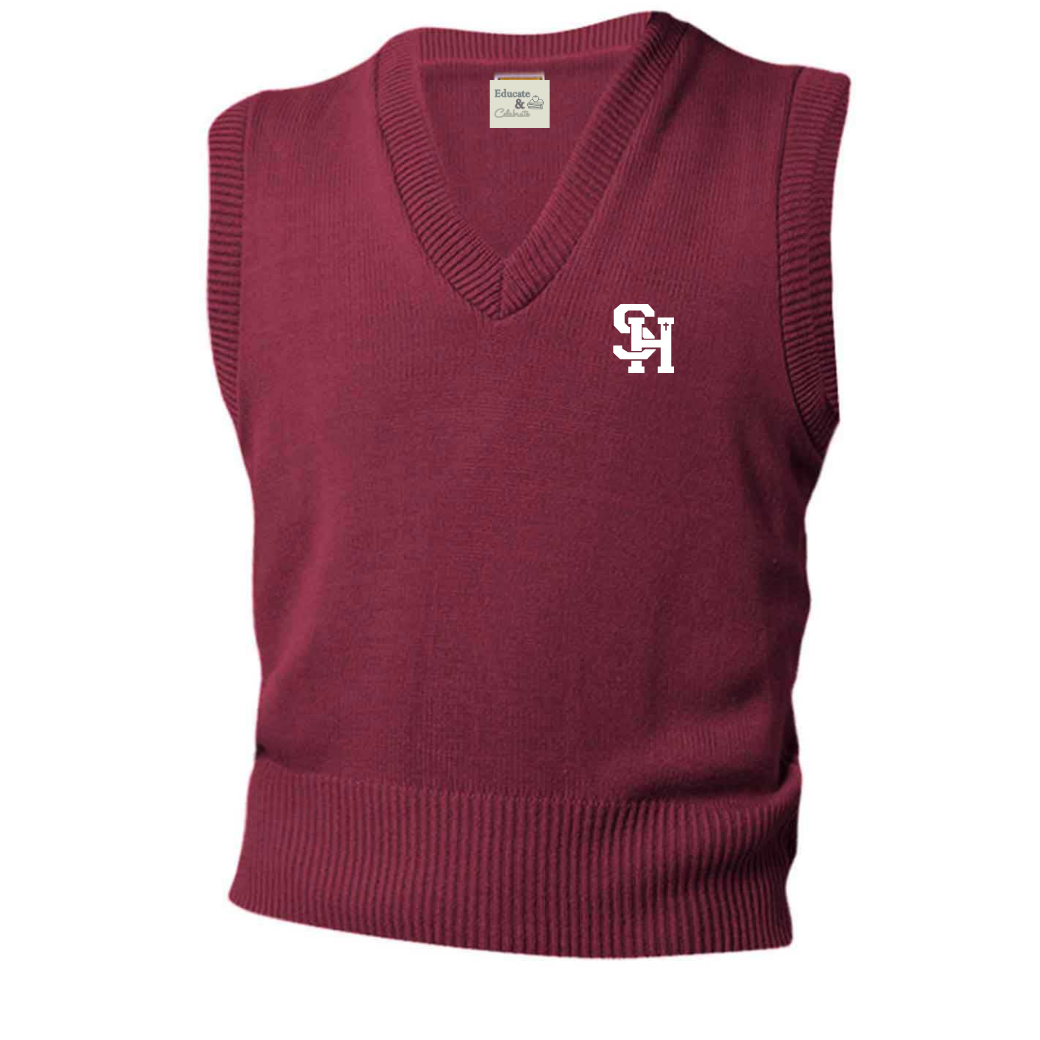 Sacred Heart Jersey V-Neck Sweater Vest (Unisex)