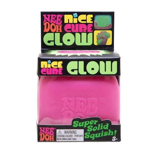 Nee Doh Nice Cube GLOW Squishy Fidget Stress Ball (1pc) Assorted Colors