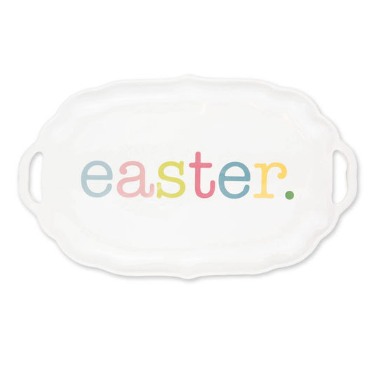 Easter Platter   White/Multi   16.5x10
