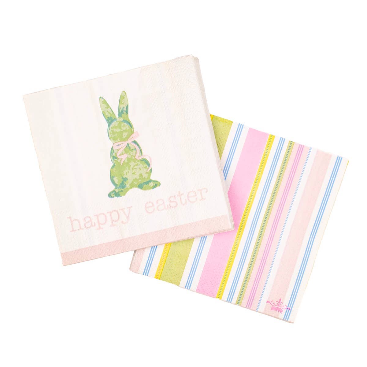 Boxwood Bunny Cocktail Napkins   White/Multi   5x5