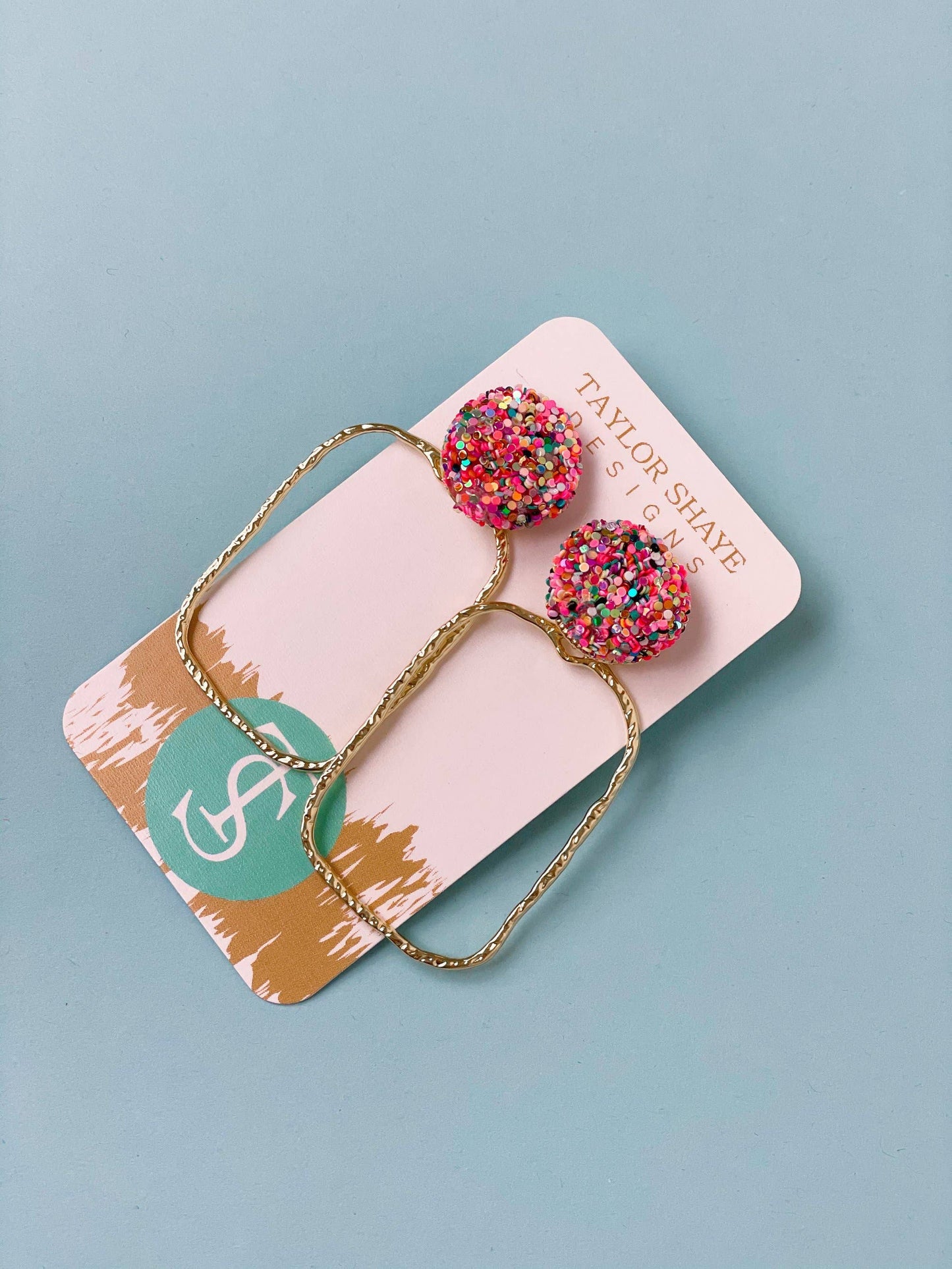 Glitter Top Hoops