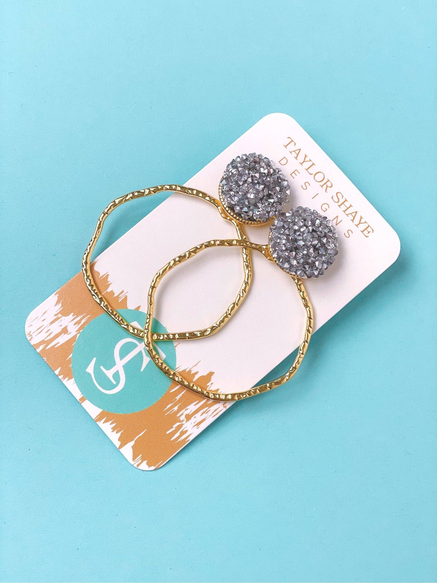 Glitter Top Hoops