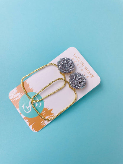 Glitter Top Hoops