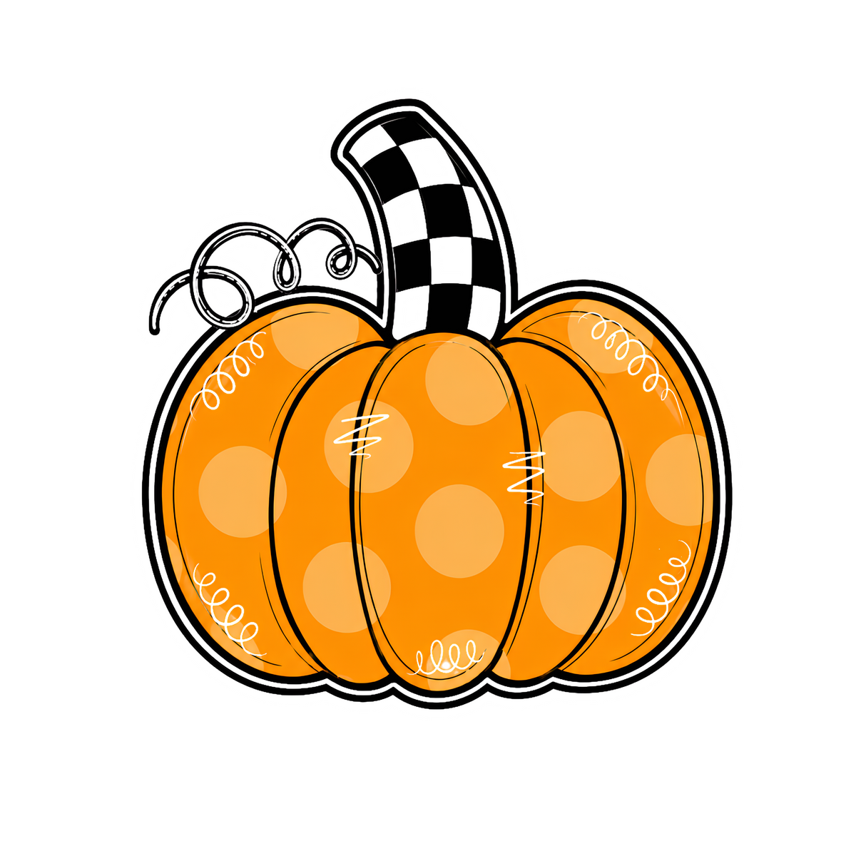 Trick or Chic- Short Checked Pumpkin 