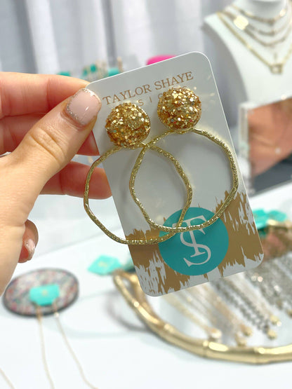 Glitter Top Hoops