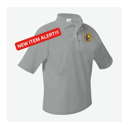 NEW Fatima Grey Pique Knit Short-Sleeve Polo