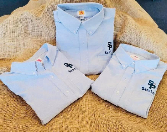 SPC SENIOR BLUE Oxford Long Sleeve Shirt MEN - Elderwear