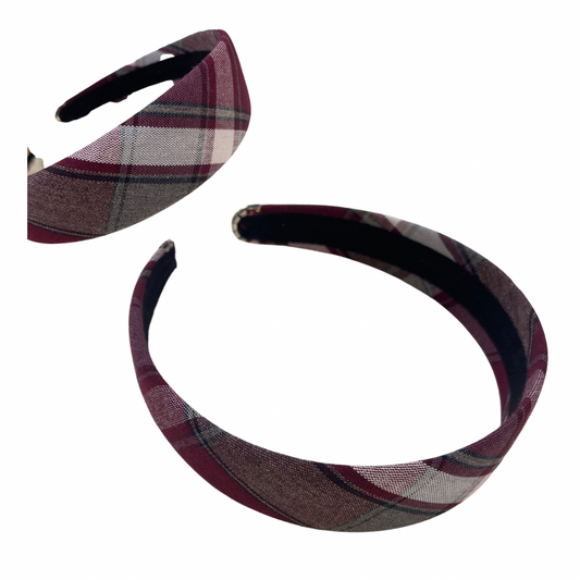 Traditional Padded Headband W/ Metal Tips - Plaid 54