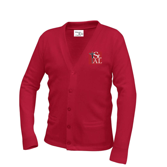 St. Alphonsus V-Neck Cardigan Sweater with Pockets (Unisex) (New Logo)