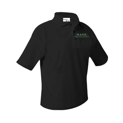 Sage Pique Knit Short-Sleeve Polo