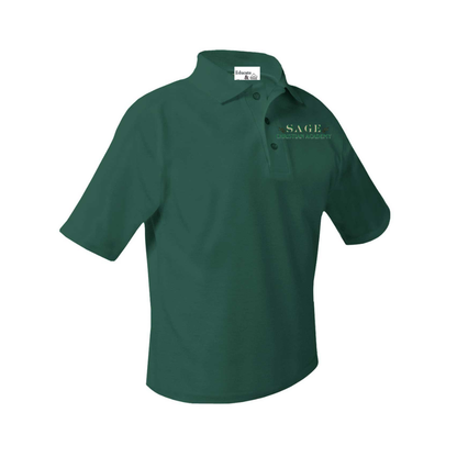 Sage Pique Knit Short-Sleeve Polo