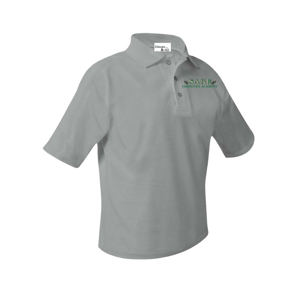 Sage Pique Knit Short-Sleeve Polo
