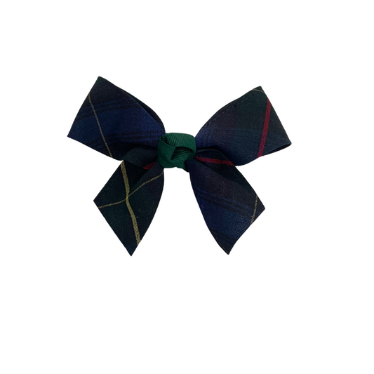 Small Plaid Bow with Tails - Plaid 55