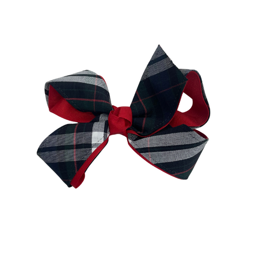 Plaid and Ribbon 4 Looped Bow - Plaid 60