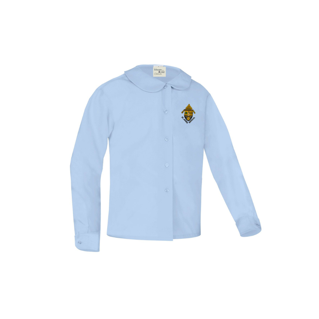 St. James Light Blue Peter Pan Blouse Long Sleeve Shirt (Girls)