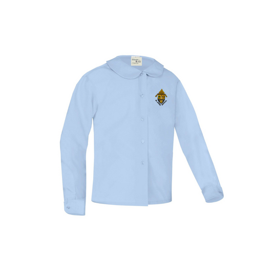 St. James Light Blue Peter Pan Blouse Long Sleeve Shirt (Girls)
