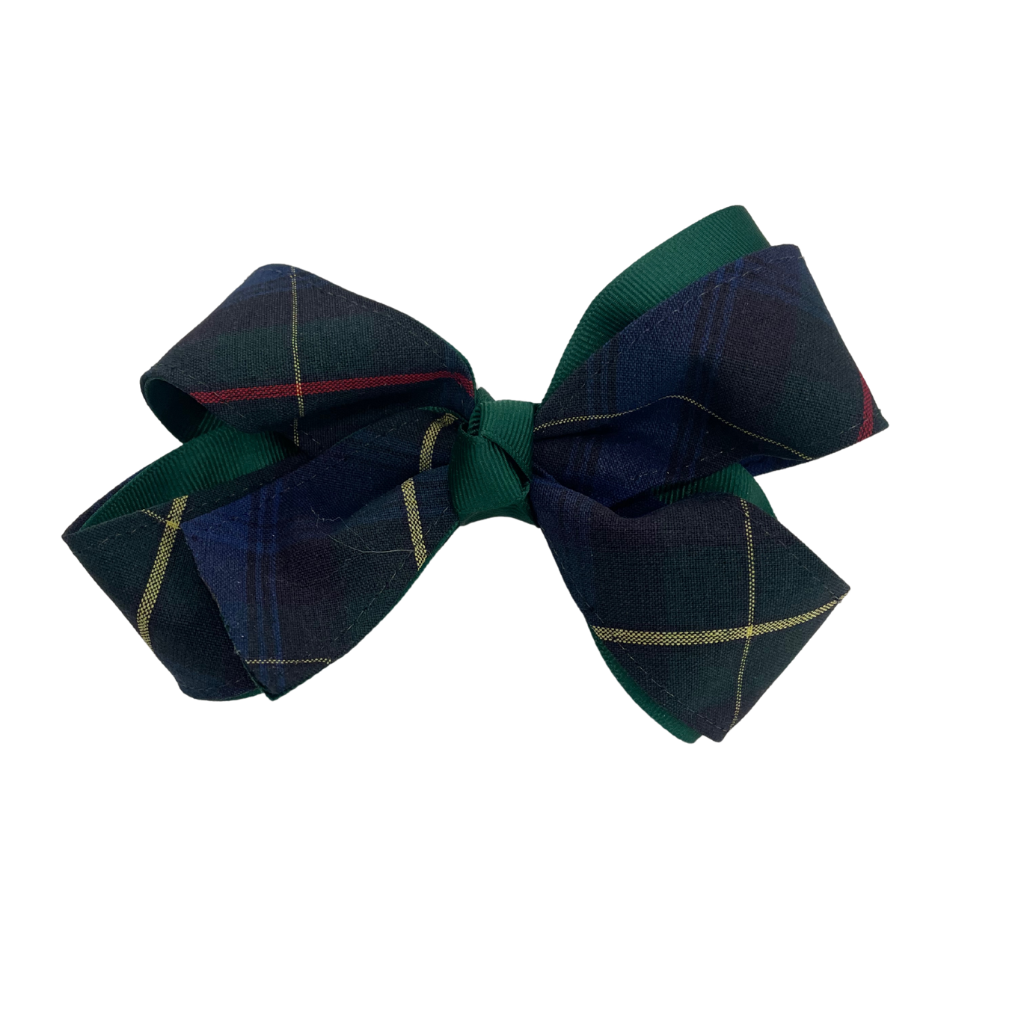 Plaid and Ribbon 4 Looped Bow - Plaid 55