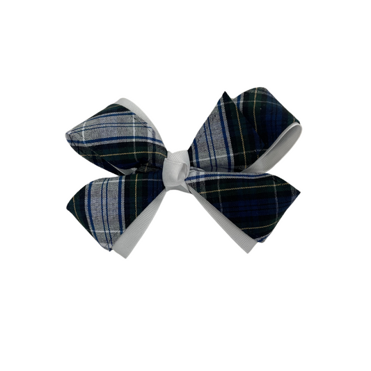 Plaid and Ribbon 4 Looped Bow - Plaid 80