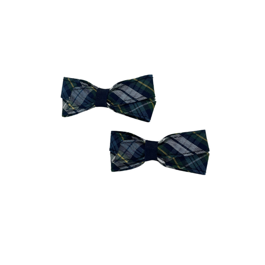 Plaid Boutique Pigtail Bows On Barrette-400