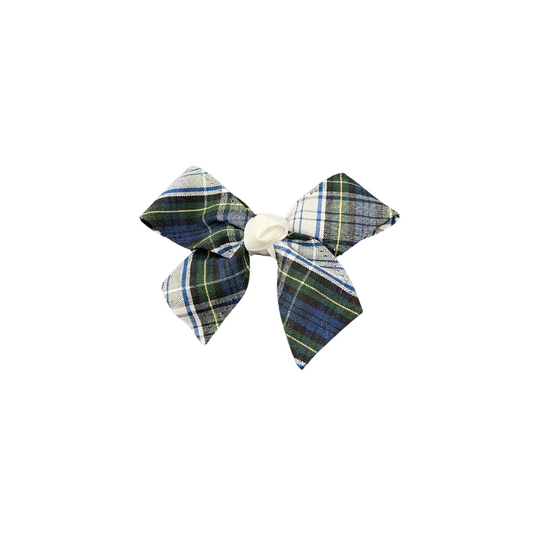 Small Plaid Bow with Tails - Plaid 80